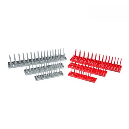 OEMTOOLS 6 Piece SAE and Metric Socket Tray Set (Red and Gray) 22413